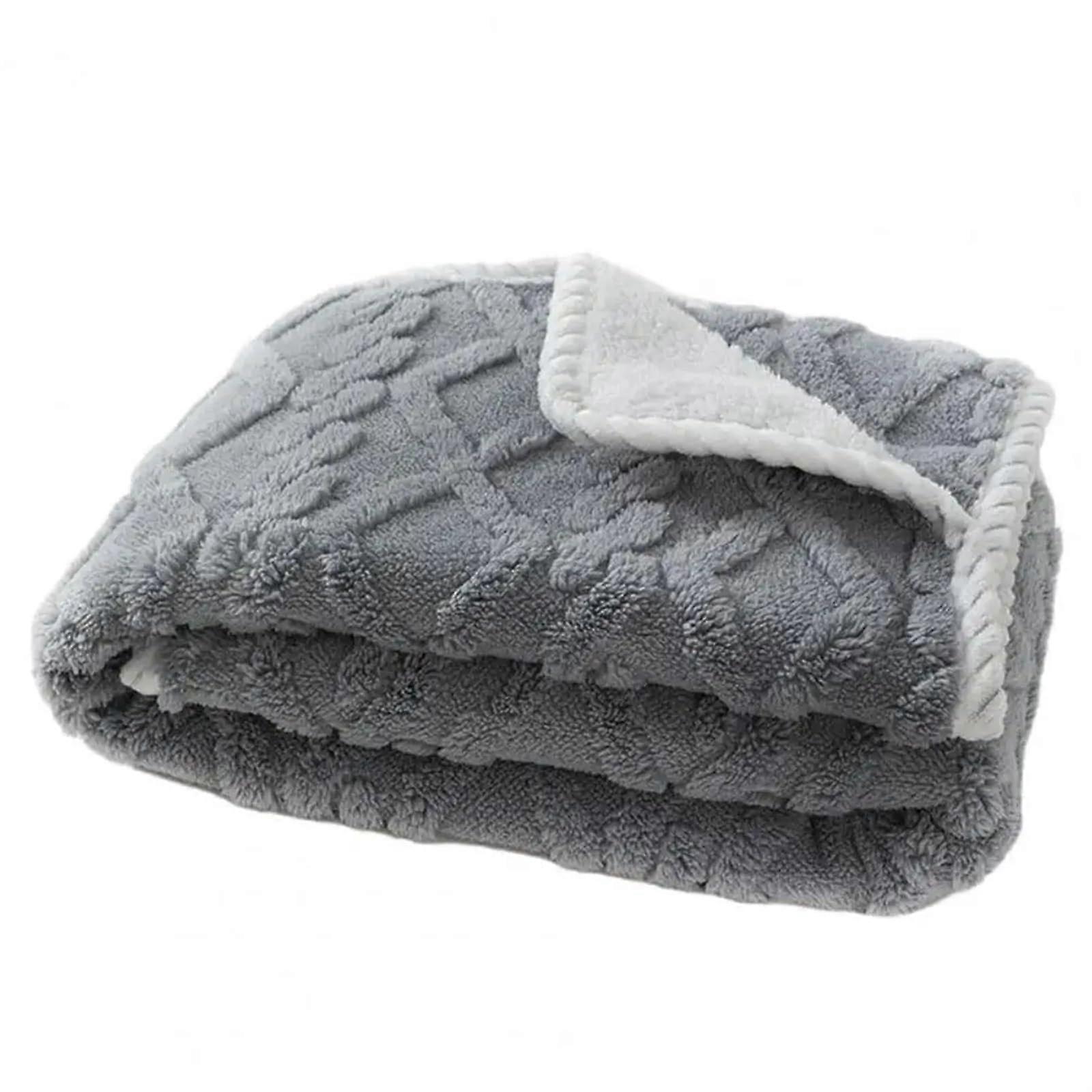 Dog Waterproof Blanket Plush Throw For Dog And Cat Large Thick Warm Washable Rectangle Bed Quilt Grey Size S Winter