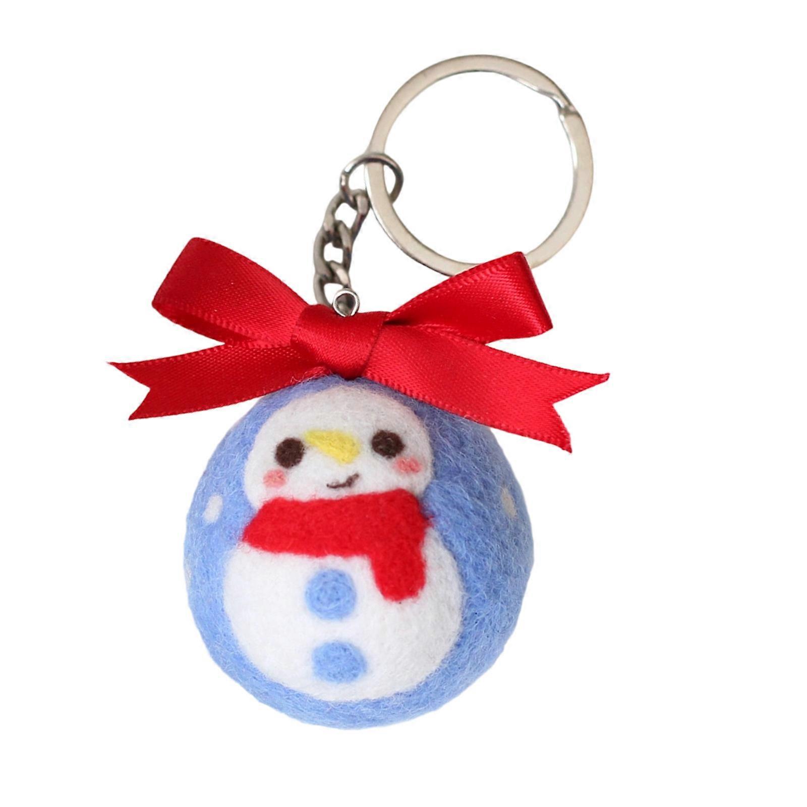 Christmas Themed Wool Felt Keychain Set With Step By Step Instruction For Beginner Adult Handmade Craft Keychain Making Multicolor