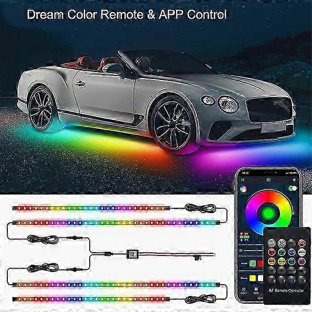 Neon Led Rgb Voiture Underglow Bottom Light Télécommande / app Control Flexible Imperméable à l’eau Led Strip Voiture Underbody Light Lampe décorative