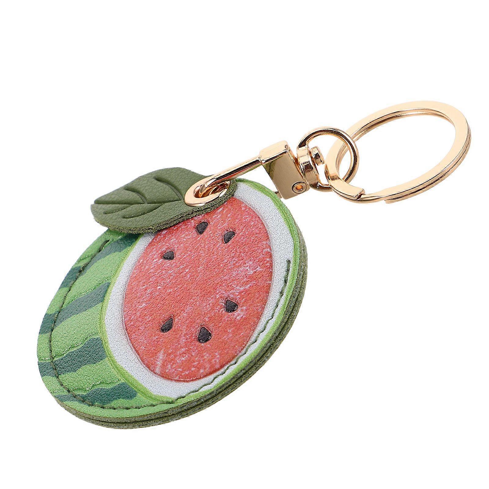 Cute Watermelon Keychain With Card Holder Stylish Protective Case For Locator Device Lovely Tracker Cover With Key Ring Access Card Sleeve
