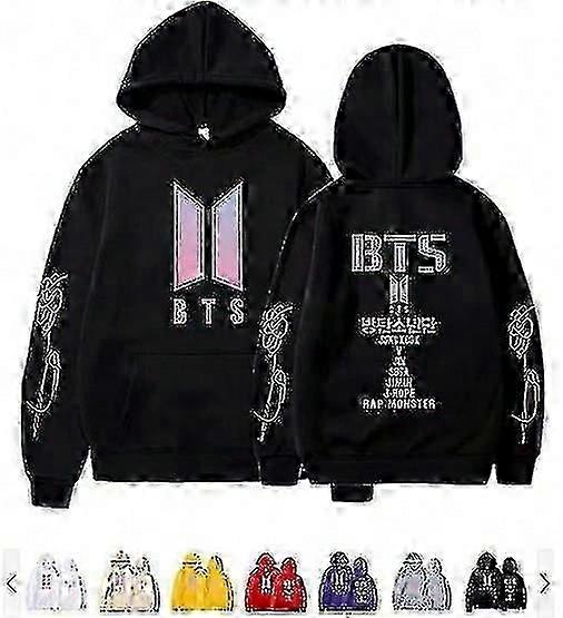 Bts للجنسين مقنعين قميص من النوع الثقيل عارضة هوديي تأثيري سترة أعلى الخامس