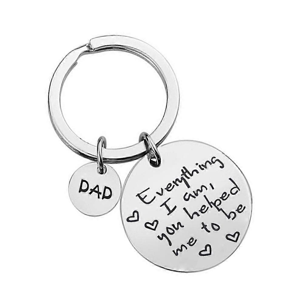 Dad Keychains Stainless Steel Key Rings for Hanging Keys Silver
