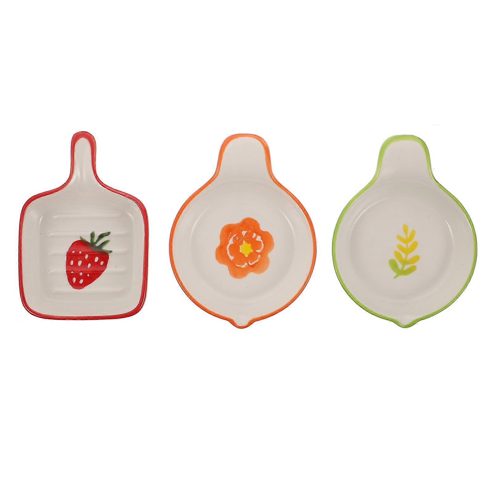 Sauce Containers Kitchen Use 3Pcs Dip Serving Plates