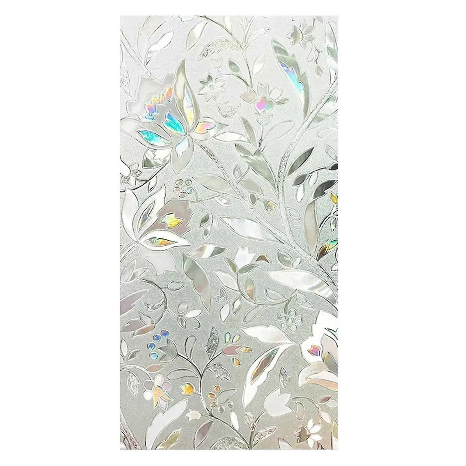 60x300cm 3D Tulip Pattern Self Adhesive Window Privacy Film Static Cling Window Sticker for Home Office
