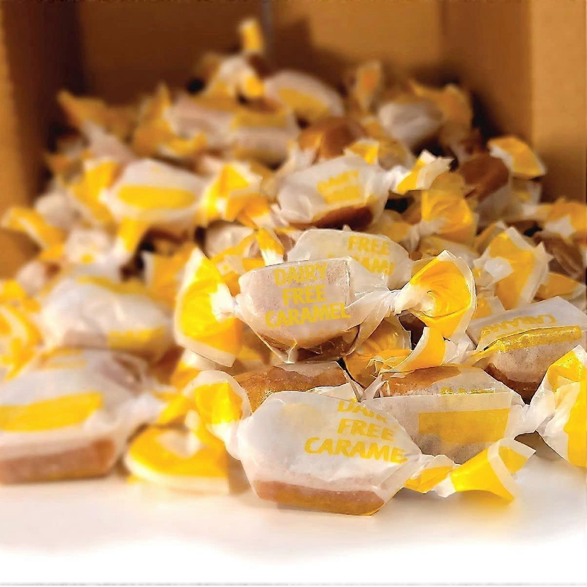 Handcrafted Organic Dairy Vegan Individually Wrapped Soft Caramels 1 lb Box Vanilla