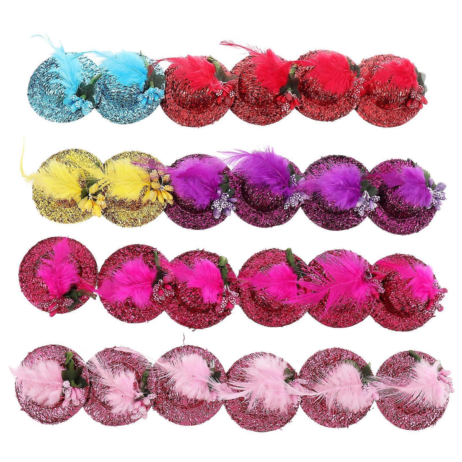 Pet Party Headgear for Events 24Pcs Assorted Color Bowler Hat