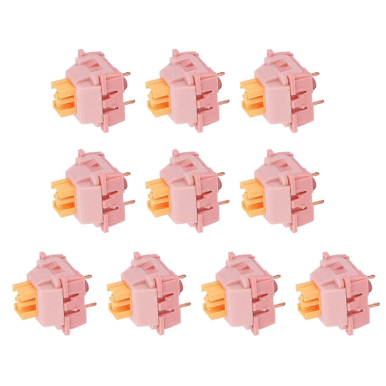 Quiet Cream Yellow Peach Line Mechanical Switches Prelubed Tactiles 3Pin Axises For Custom Gaming Keyboards Peach 10Pcs