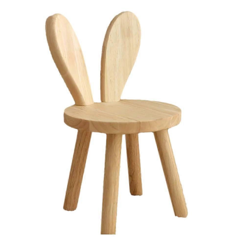Small Board Stool Solid Wood With Cute Ears For Children Decorative Stool