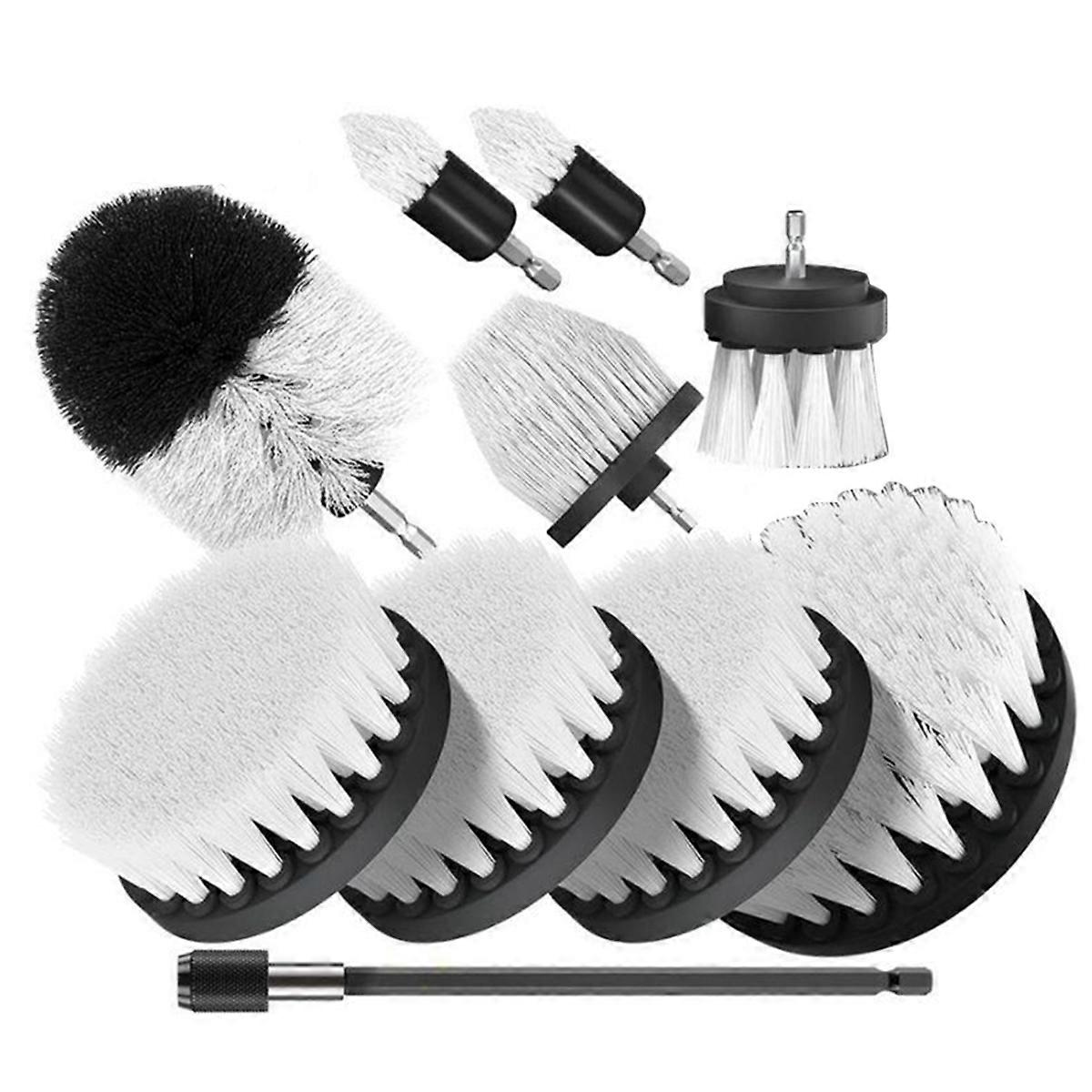 10pcs Attachment Set Car Cleaning Electric Brush with Extended Attachment Brush Shower Brush Cleanin