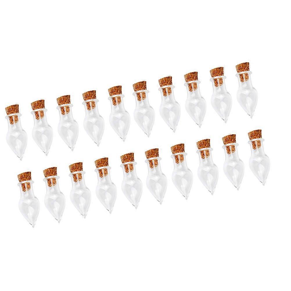 Glass Vial with Creative Wishing for Home Decoration Transparent 20Set