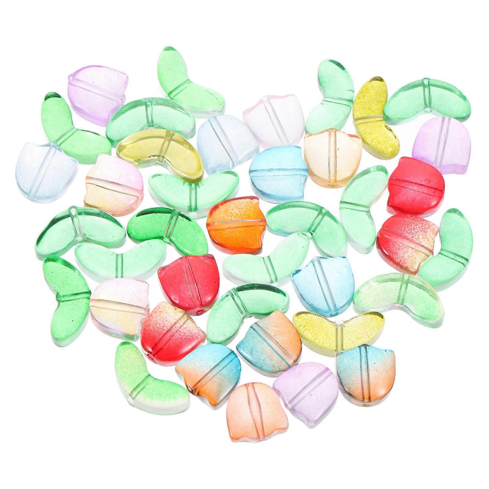 DIY Craft Beads In Tulip Petal Shape For Bracelet Making 40 Sets Durable Acrylic Material Versatile Use For Creatives And Crafters