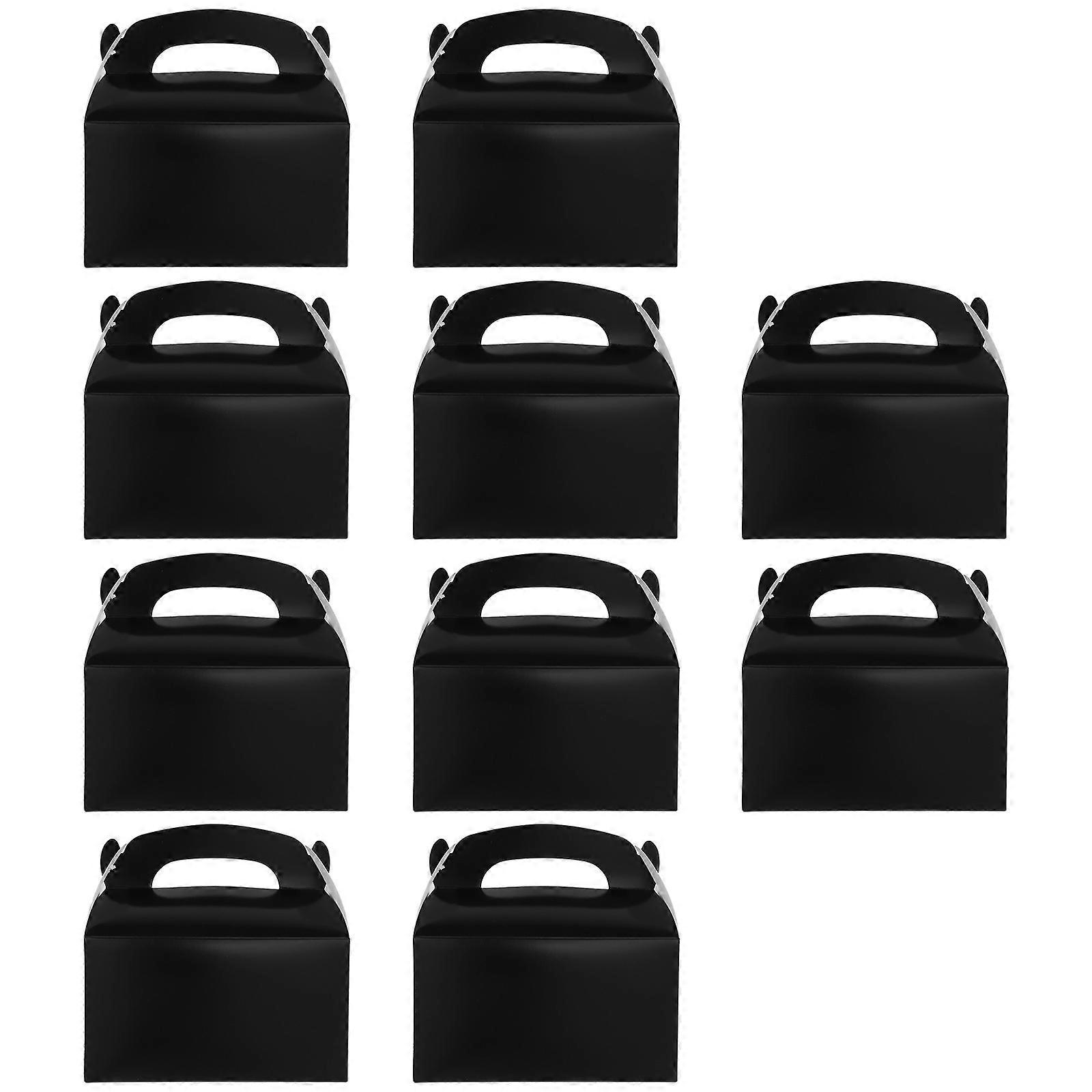 Cookie Paper Box Cake Packaging Box with Handle for Packing 30Pcs Black