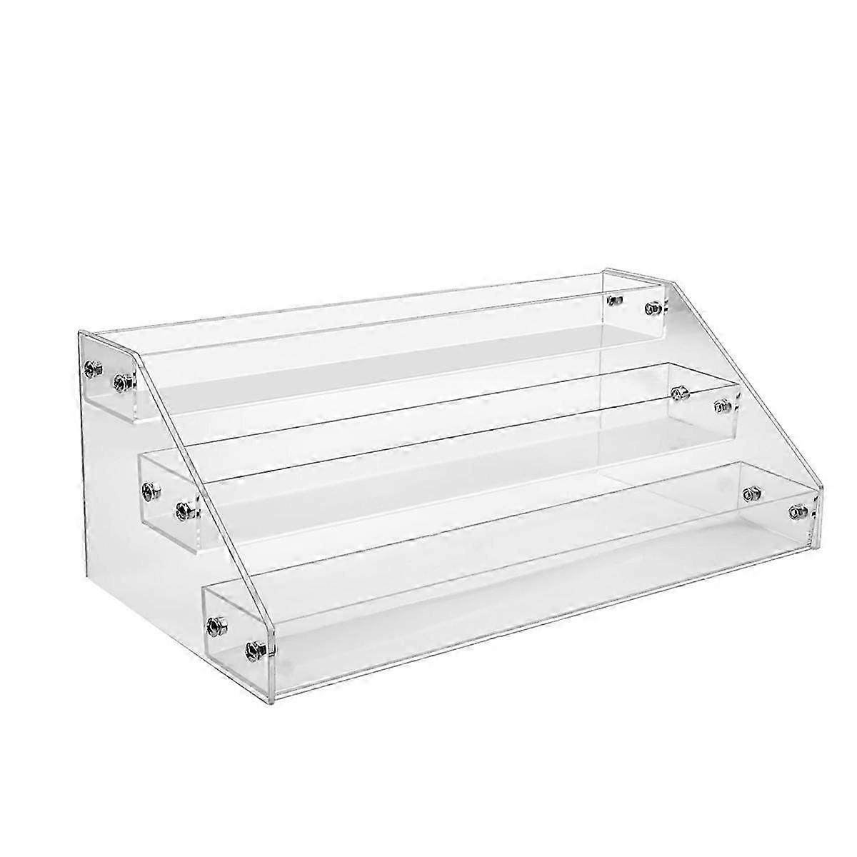 3 Tier Clear Acrylic CD Holder Cascading CD Storage Rack