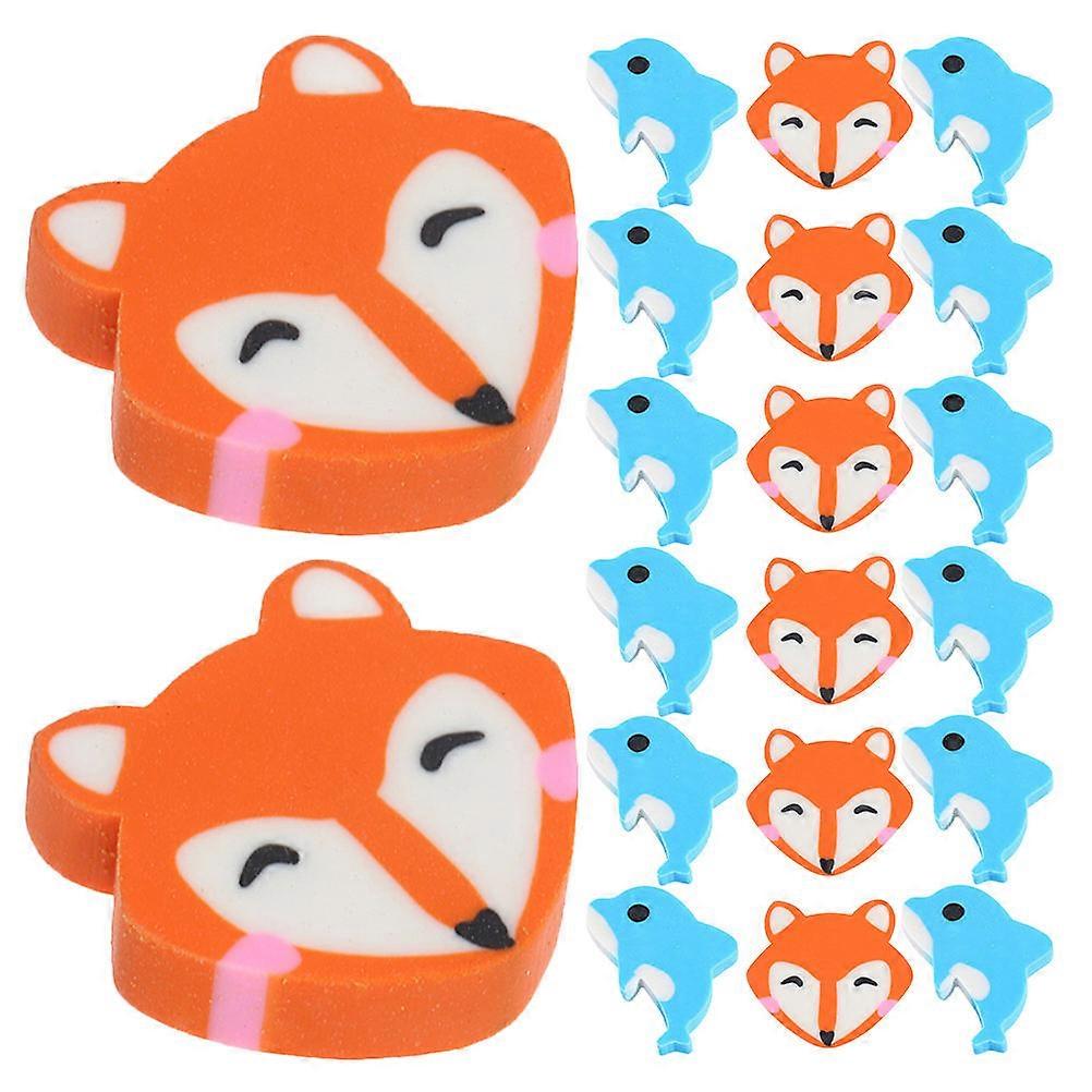 Creative Eraser for Kids Fox and Dolphin Shaped Erasers 2Sets