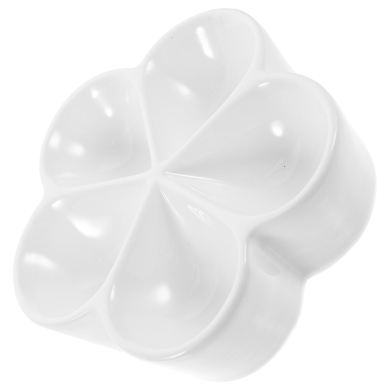 Flower Shaped Plates Divided Serving Dish for Storage Ceramic Tray