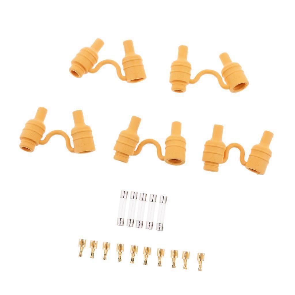 5 Sets Waterproof AGC Holder Block Kit With 6X30mm Fast Blow