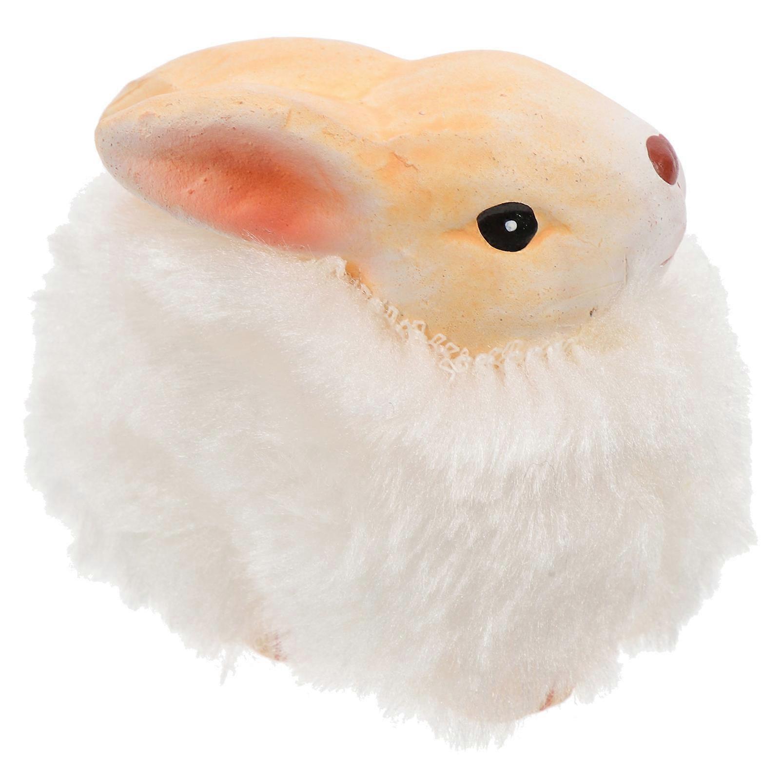 Rabbit Figurine Ceramic Bunny Statue for Decor 4Pcs White Tabletop