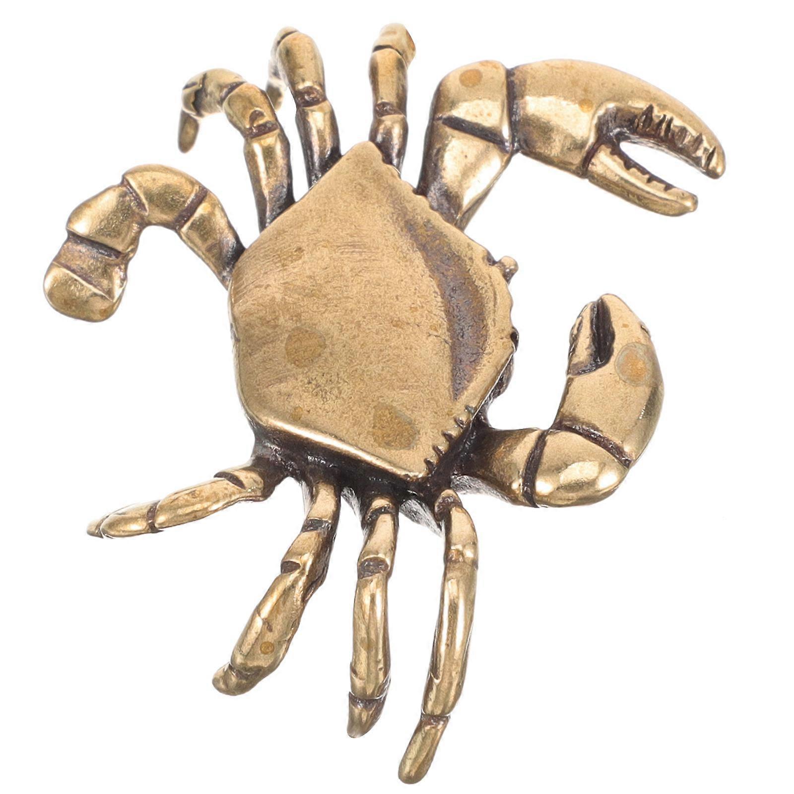 Copper Crab-Shaped Statue for Decor Artistic Table Decoration