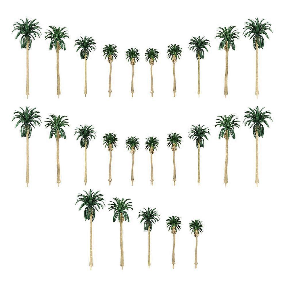 Coconut Tree Shaped Simulation Adornments For Sand Table Accessories And Home Decoration In Green 50 Pcs