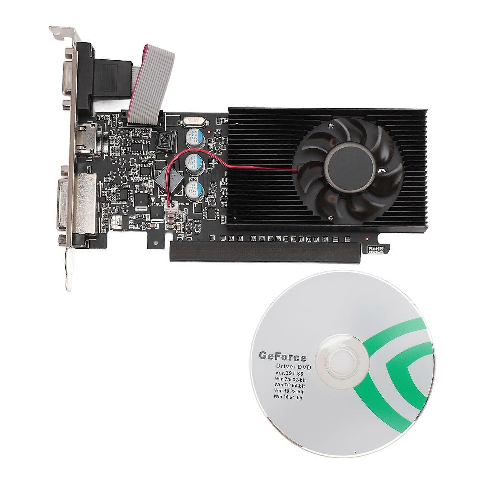 GT705 2GD3 Game Graphics Card 2GB GDDR3 64bit Quiet Cooling Fan PCIe Graphics Card for Desktop Computer