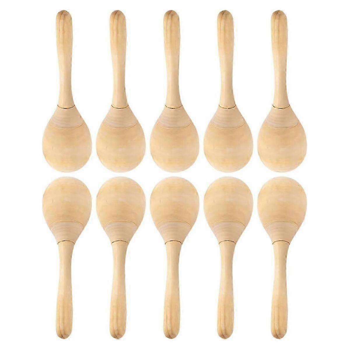 10 قطع ماراكاس قرع اليد خشخيشات DIY الخشب Maracas مع صوت ضربة هش لحزب الموسيقى تفضل