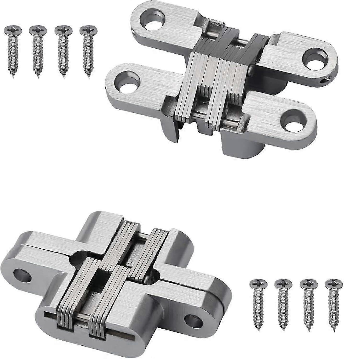 2025 Latest Model 2 Pack 1.77 In Hidden Hinge Invisible Concealed Cross Hinges