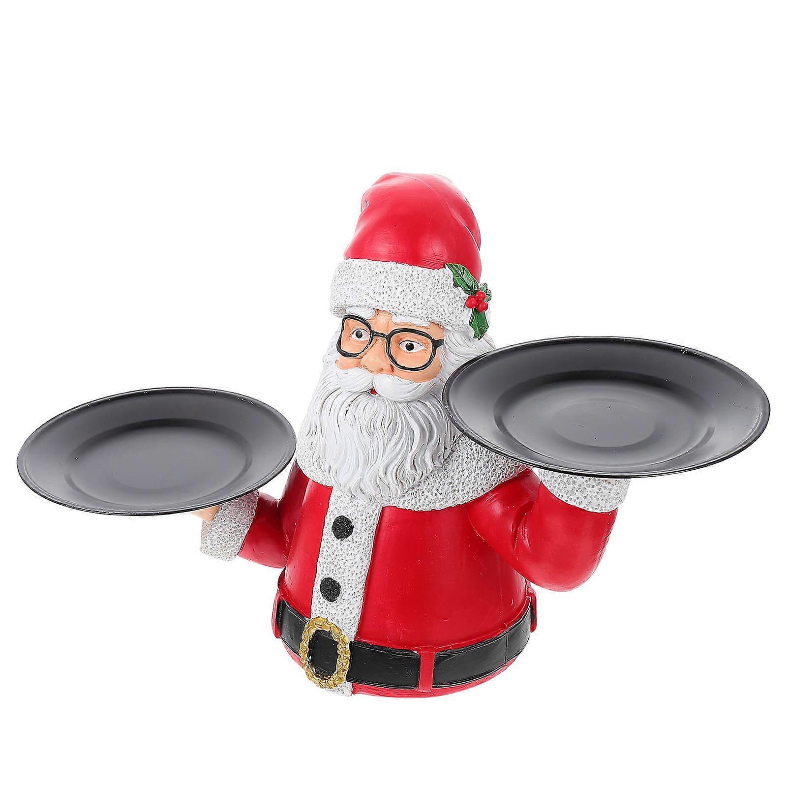 Santa Snack Rack Durable Resin Tray for Home 1Pcs Red Xmas Party Display