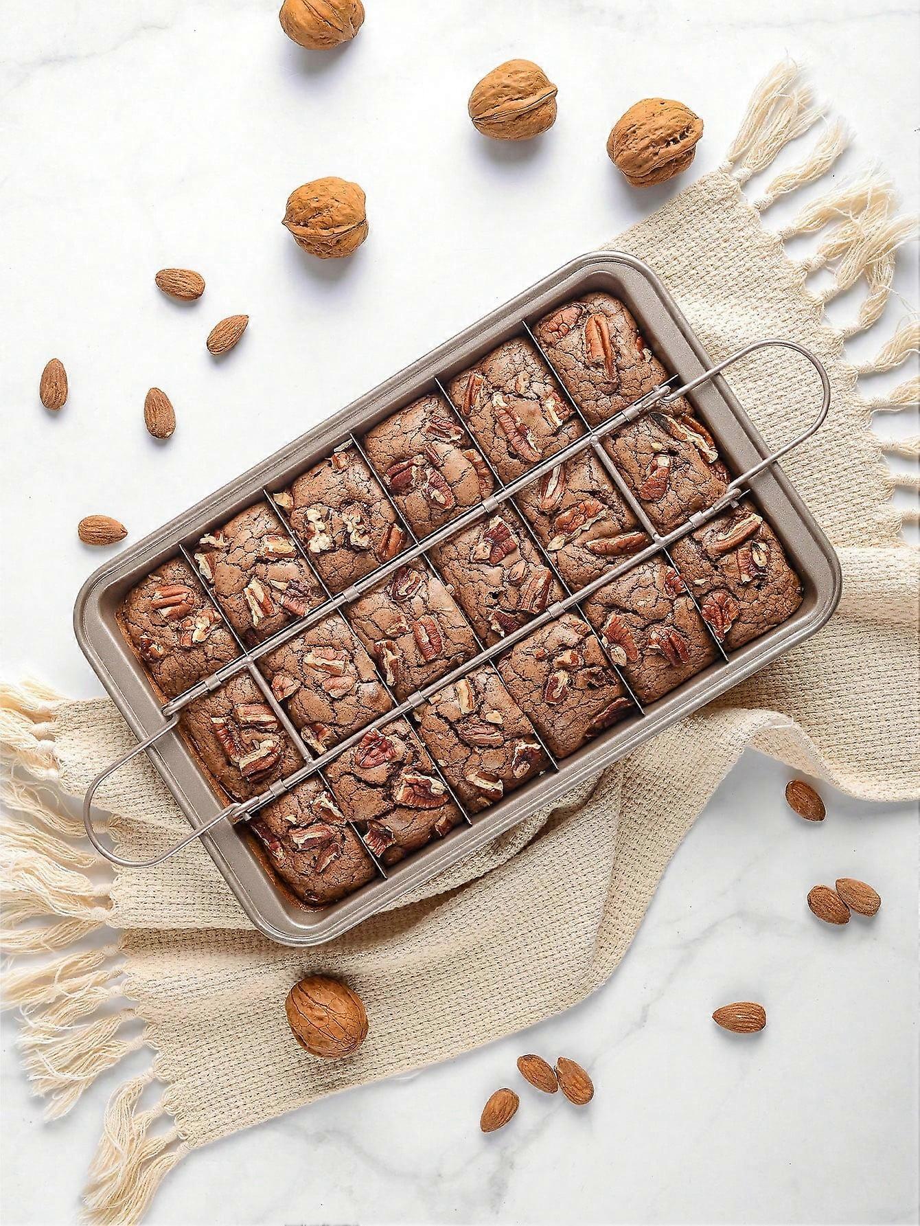 1pc 18 Grid Baking Pan, Rectangle Cake Baking Mold For Baking