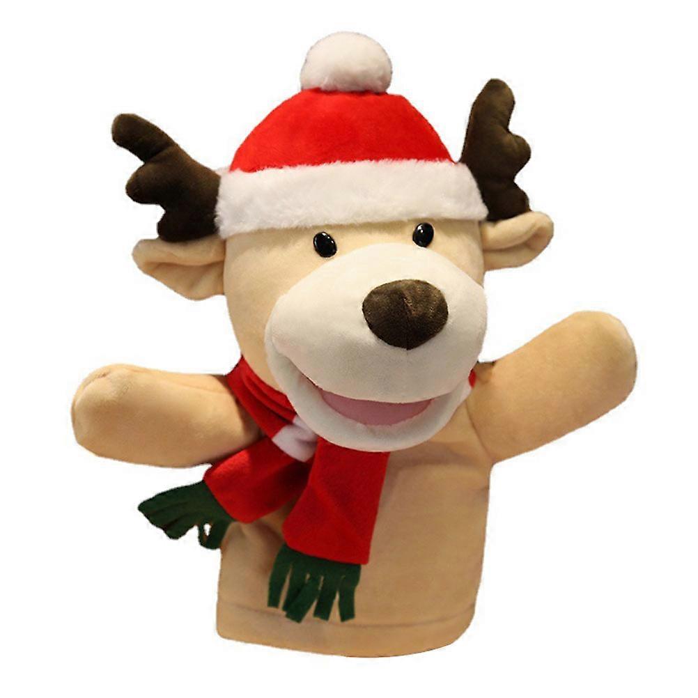 Christmas Finger Puppet Toy Deer Shape Assorted Color Pp Cotton Material for Storytelling Aid 1Pc