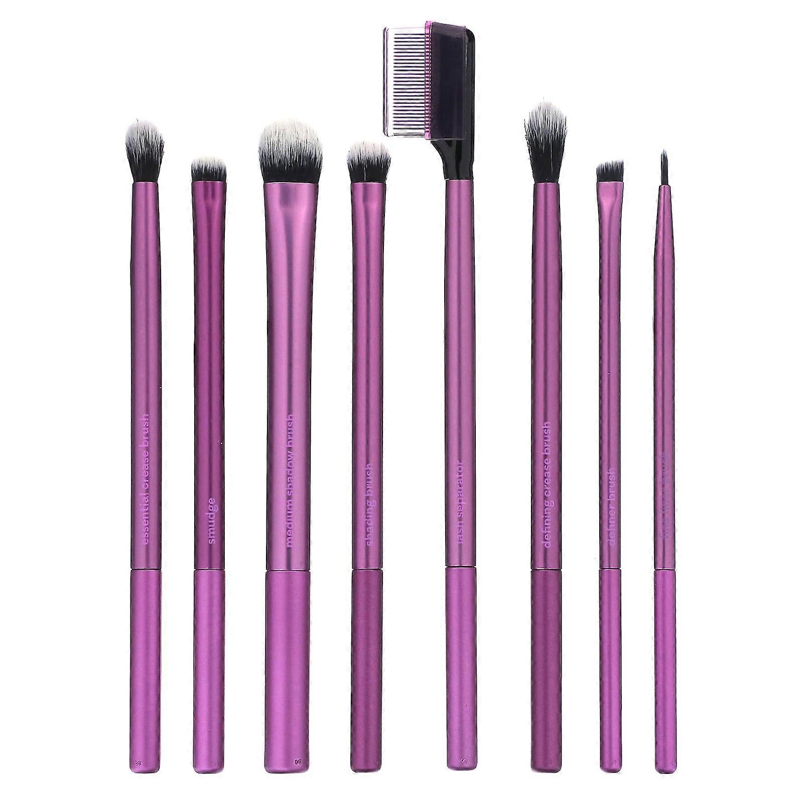 Everyday Eye Essentials, For Shadow + Eyeliner + Mascara, 8 Brushes