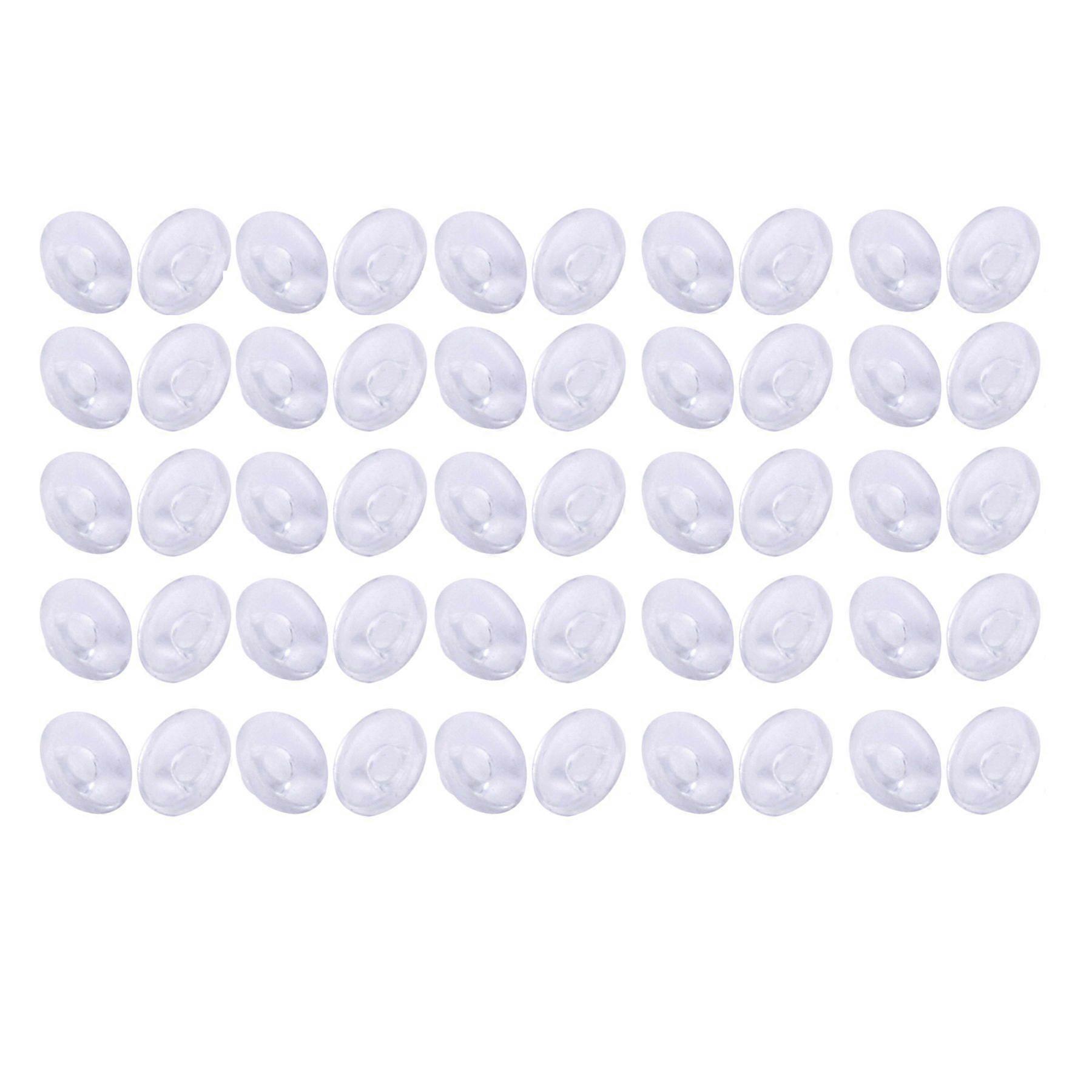 25 Pairs of Silicone Eyeglass Nose Pads Push In Round 9mm