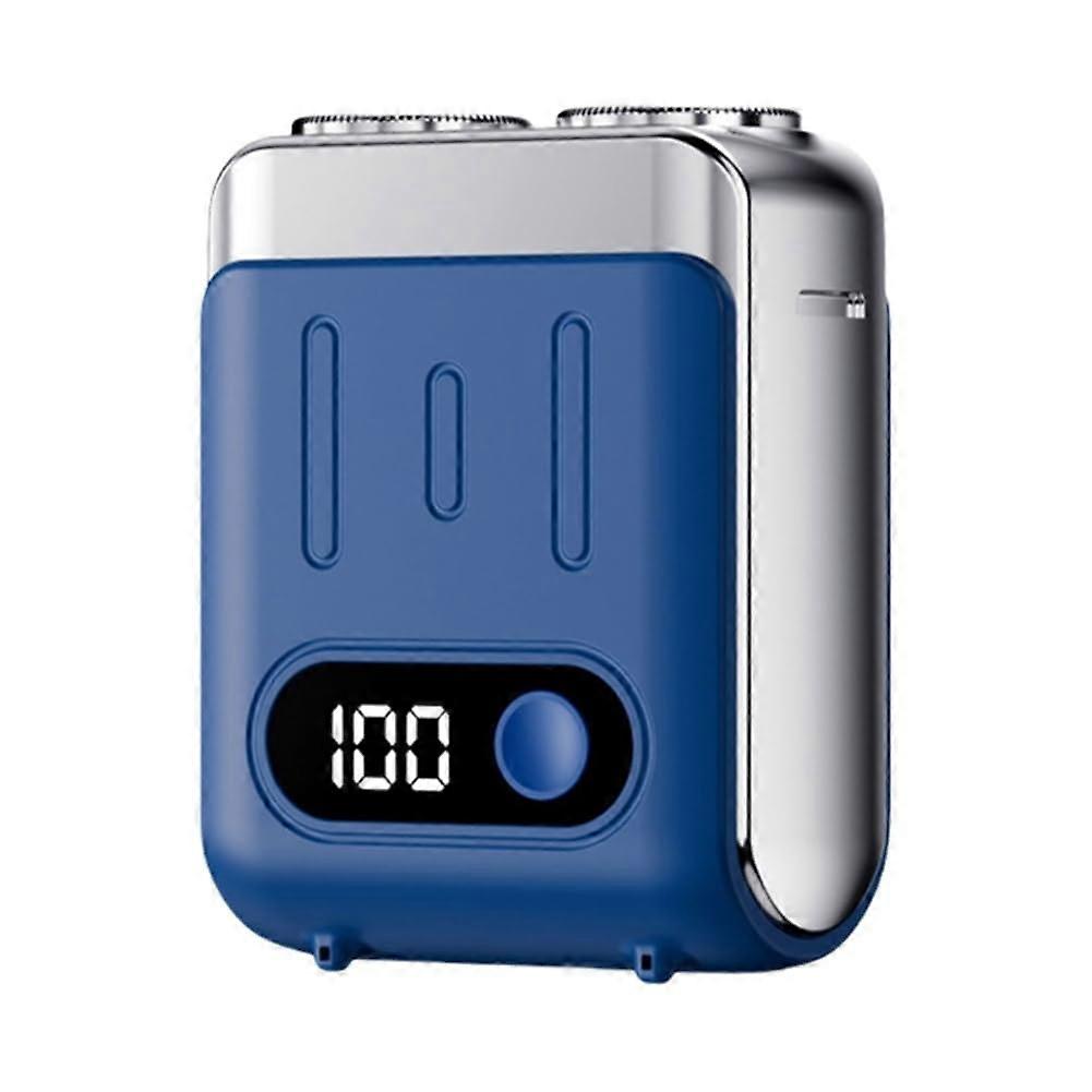 Portable Electric Shaver Travel Trimmer With Digital Display Beard Shaver Shaving Tool Travel Shaver Blue