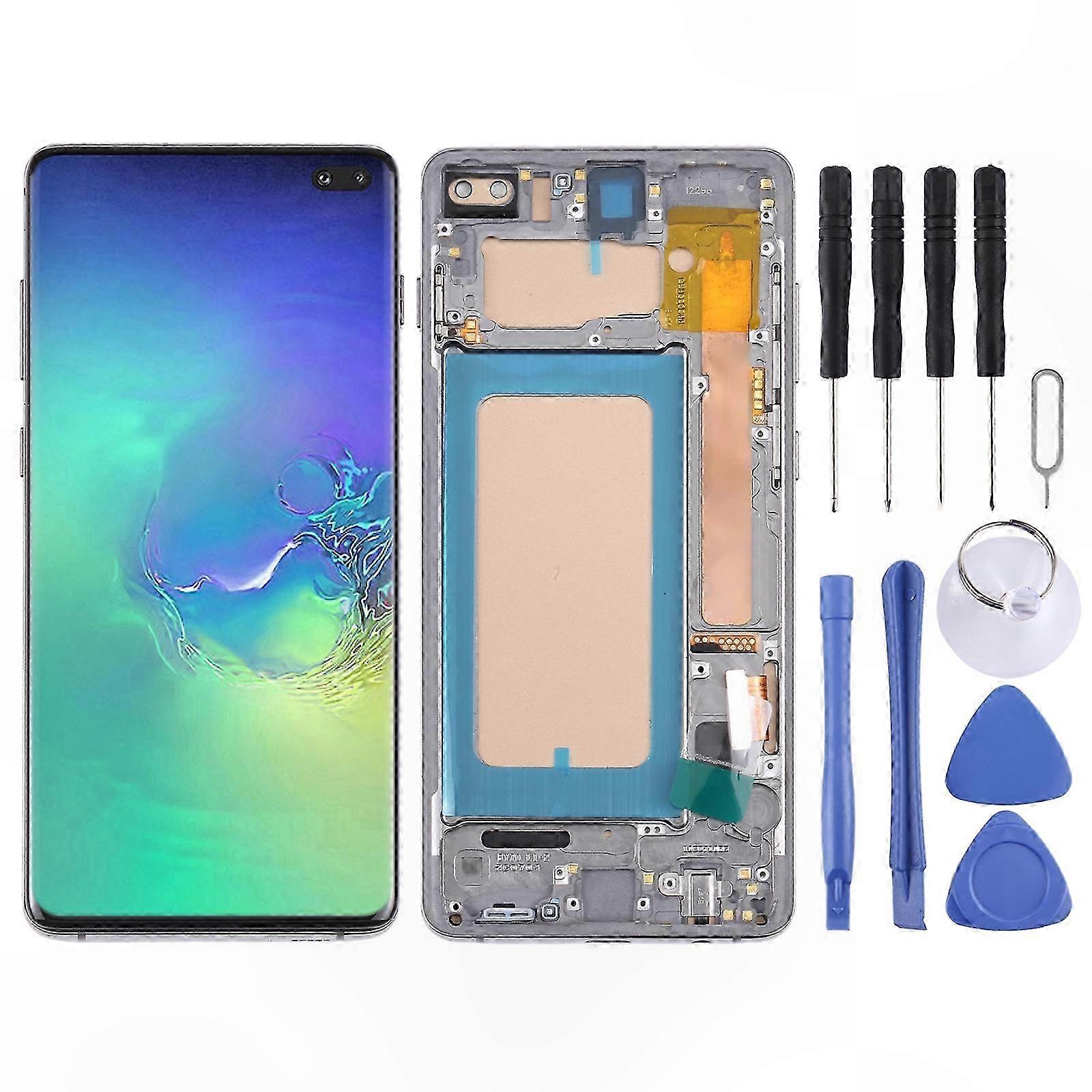 Full Assembly TFT LCD Screen with Frame for  Galaxy S10+ SM-G975, No Fingerprint Functionality