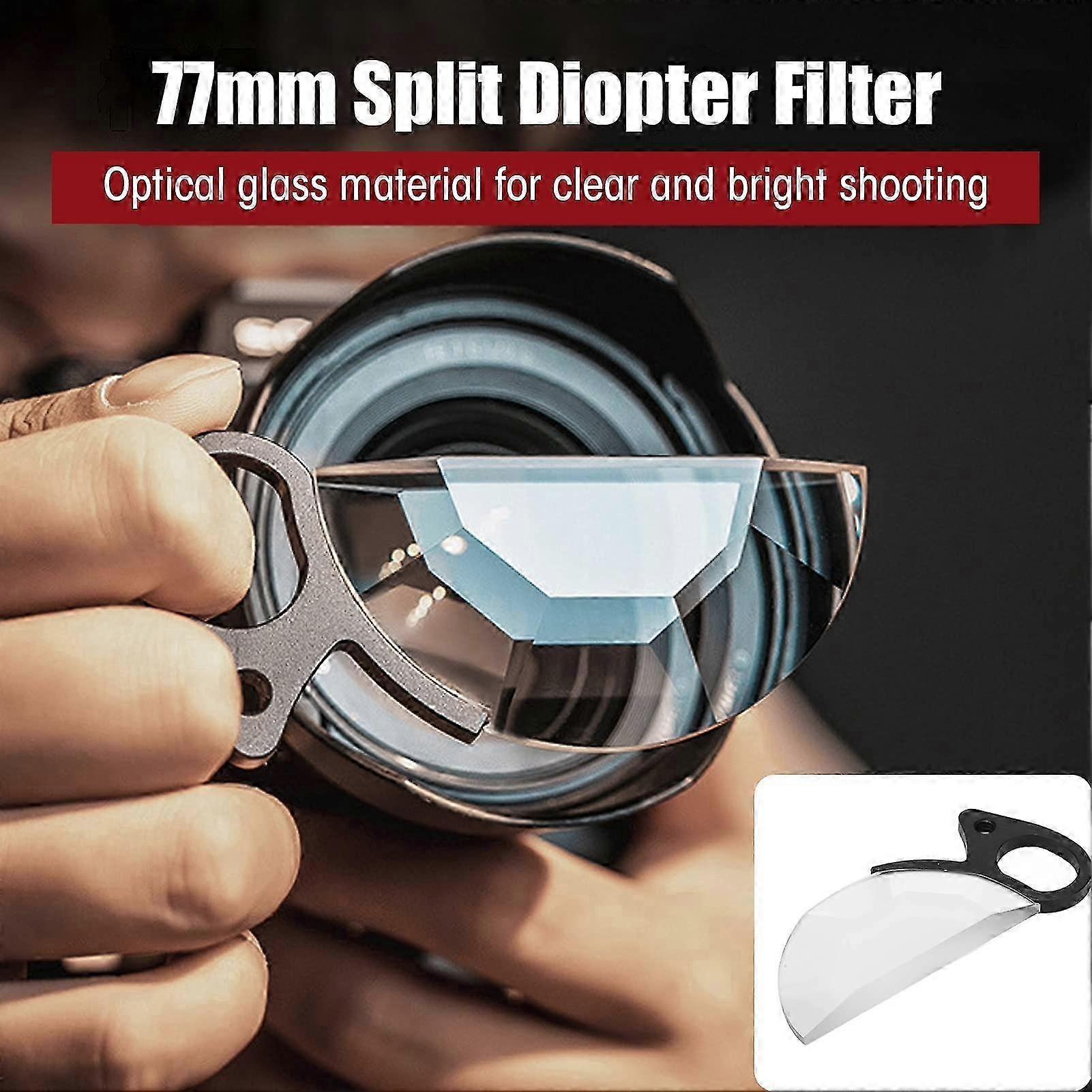 79mm Handheld Subtle Kaleidoscope Filter, Semicircular Glass Prism Lens, Camera Lens Effects Filters for Photographic Video SLR Camera Acces