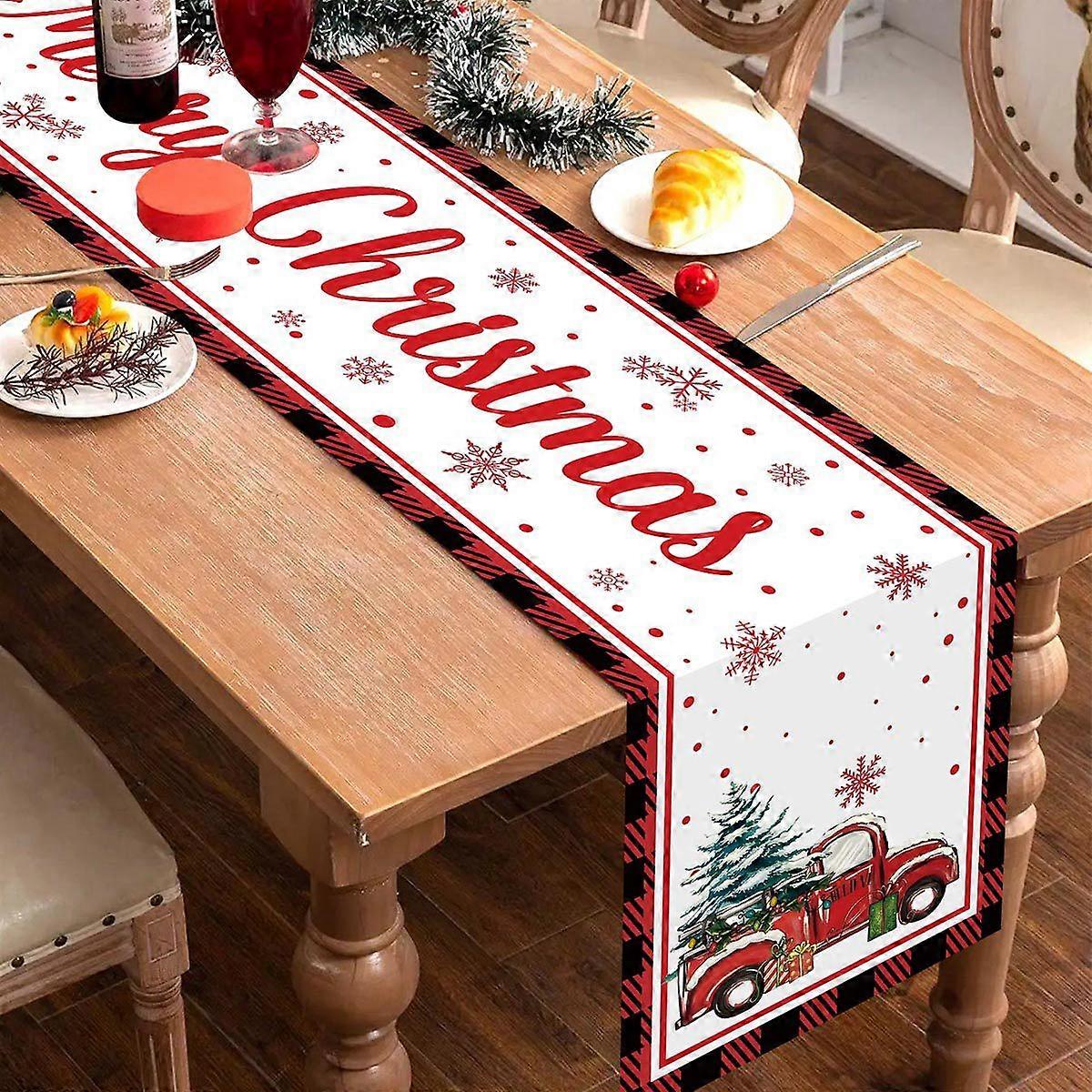 Christmas tree red car party atmosphere table decoration table flag decoration table flag