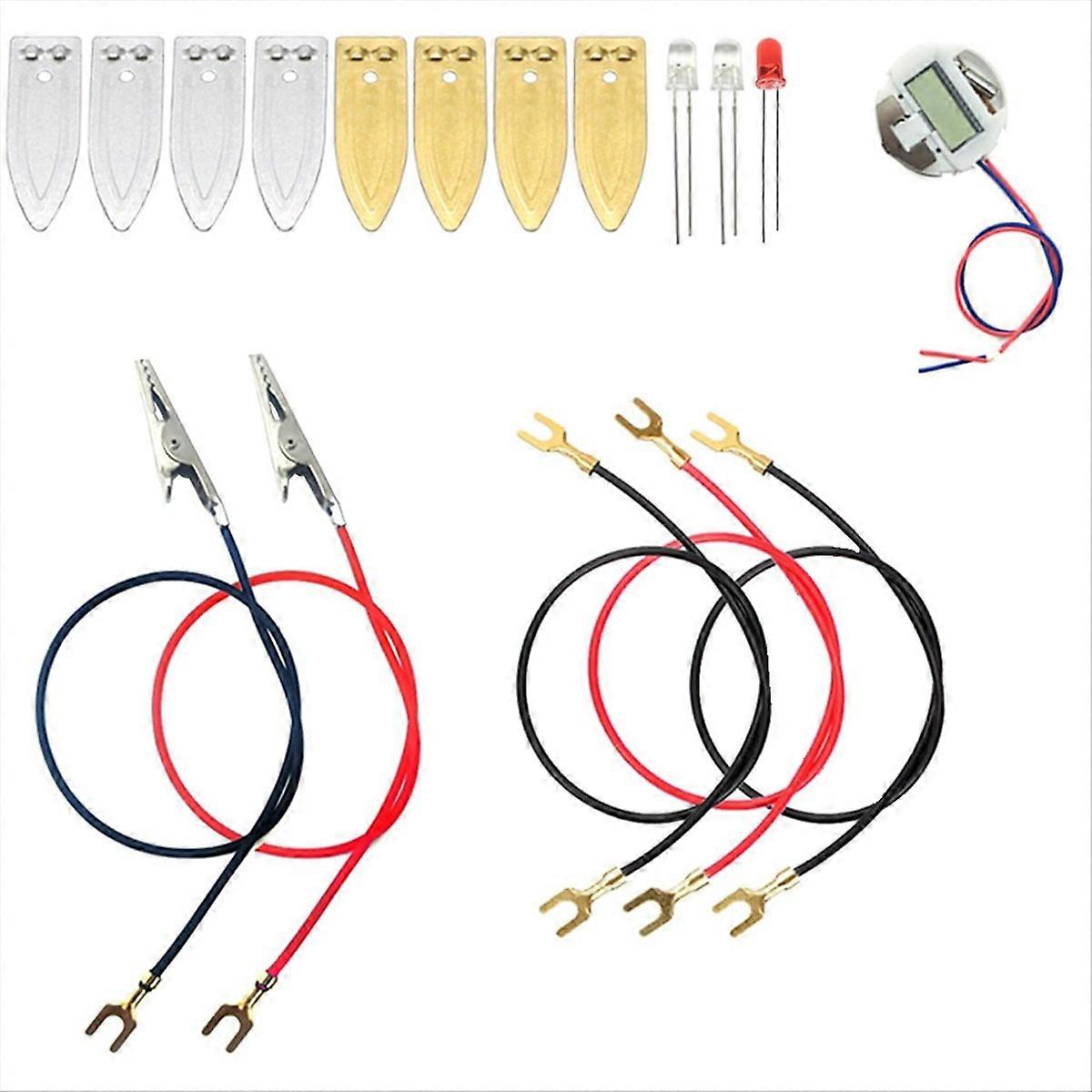 Fruit Battery Science Experiment Kit with Electronic Clock and RGB LED for DIY Home Teaching Toy