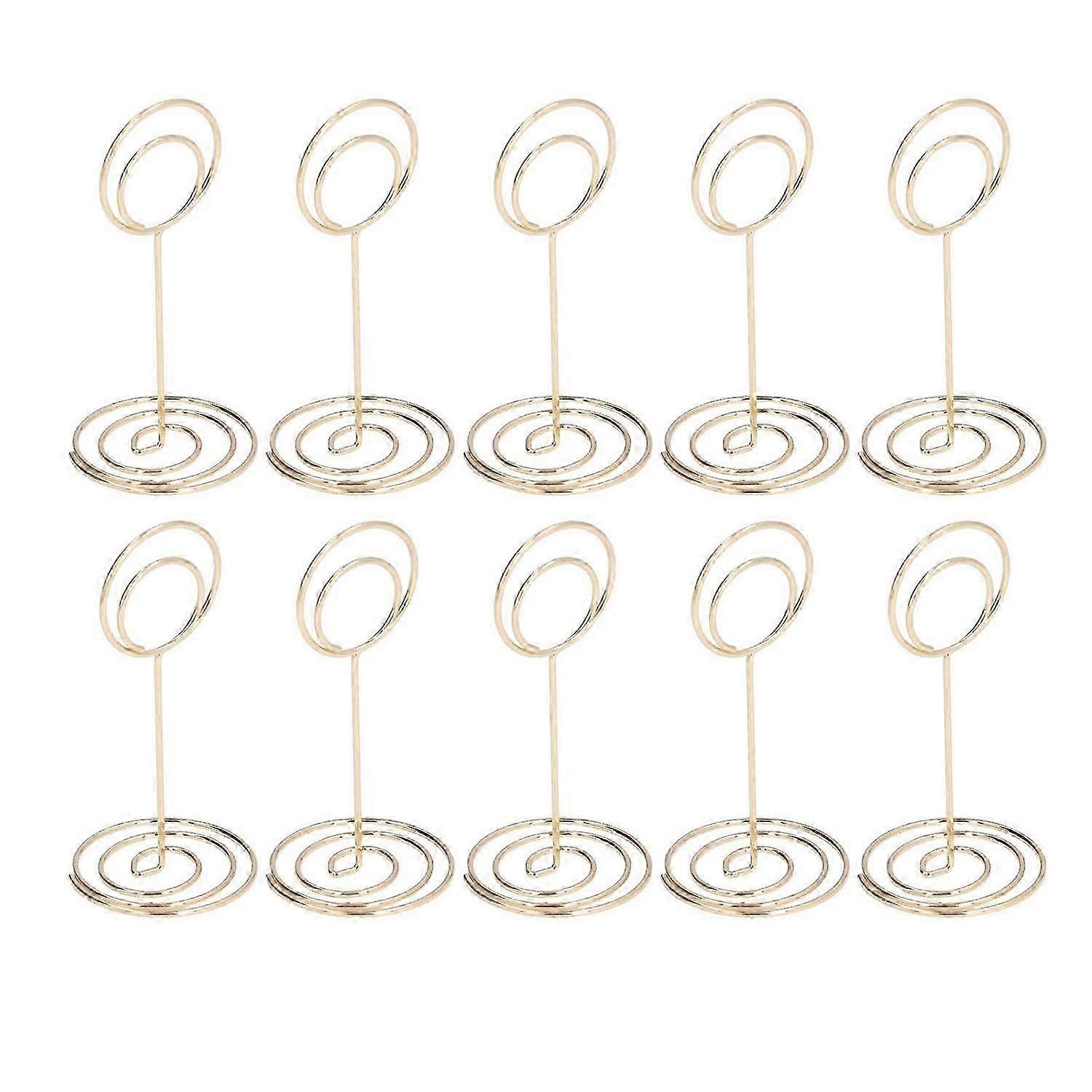 10pcs Table Number Holder Round Base Electroplating Process Elegant Cute Shape Home Ornaments for We