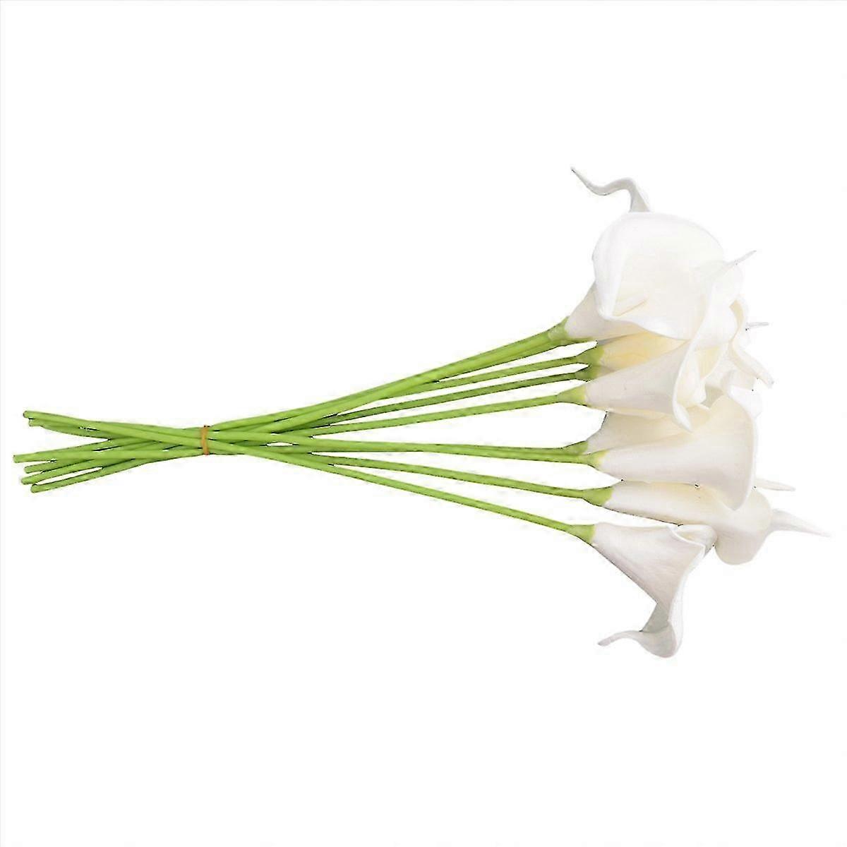 20 Pcs Artificial White Calla Lily Flowers with Soft Latex Materials for Home & Kitchen Decoration
