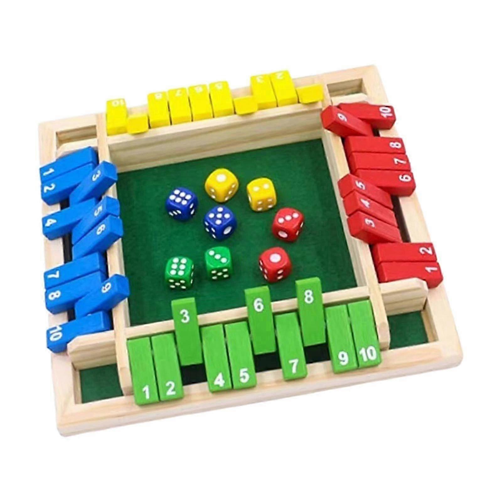 25-26 Shut The Box Game Dices Game Traditional Interesting with 8 Dices Stable Indoor Table Math Board Game Educational Toys