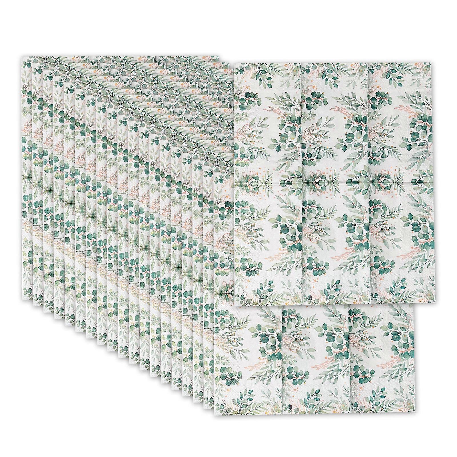 Leaf Pattern Party Napkins Absorbent Soft Disposables Paper Napkins for Gatherings Multicolor