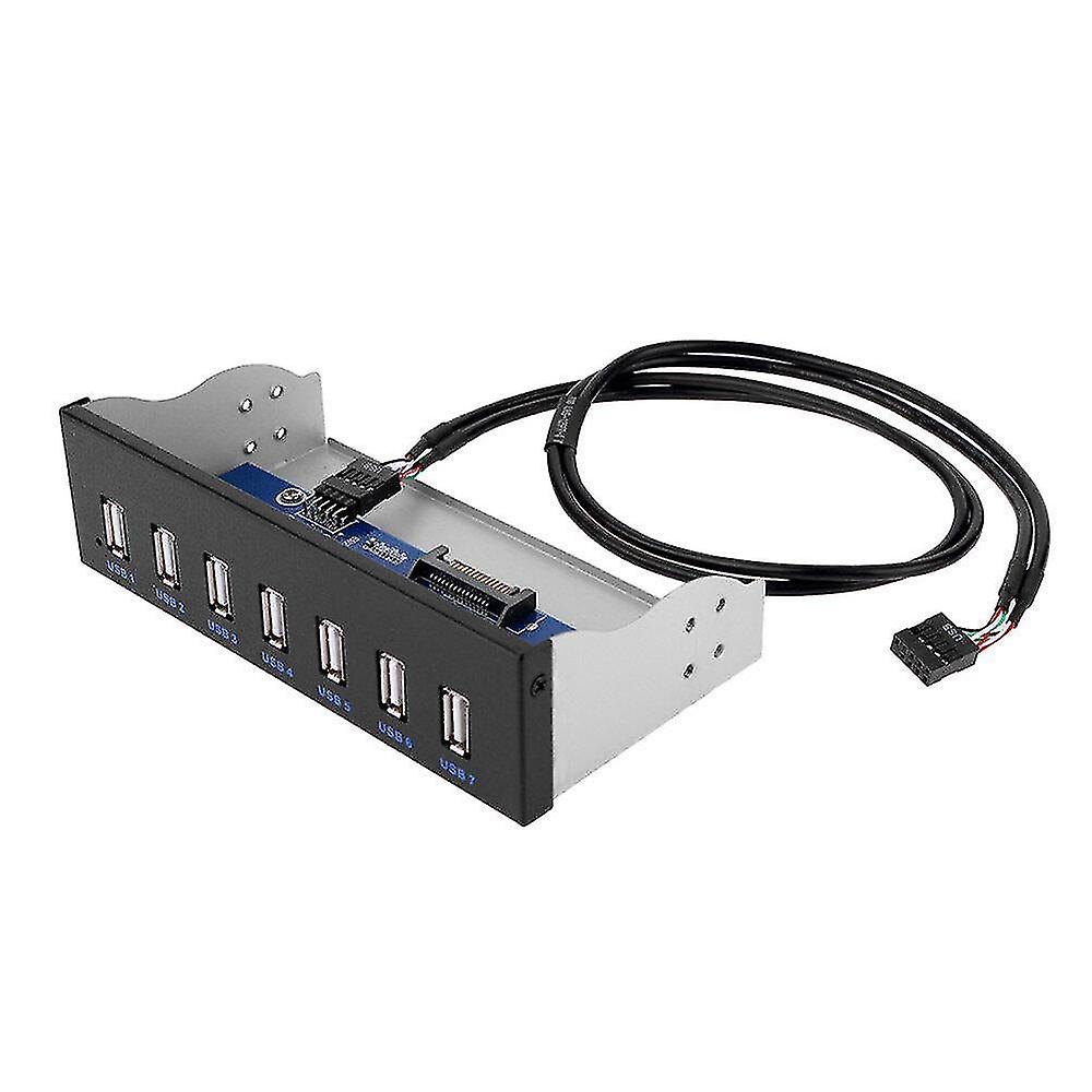 Cd 5.25 Inch 9 Pin To 7 Ports Usb 2.0 Hub Computer Cd-rom Drive Bay Cd Rom Front Panel With Hub Chip