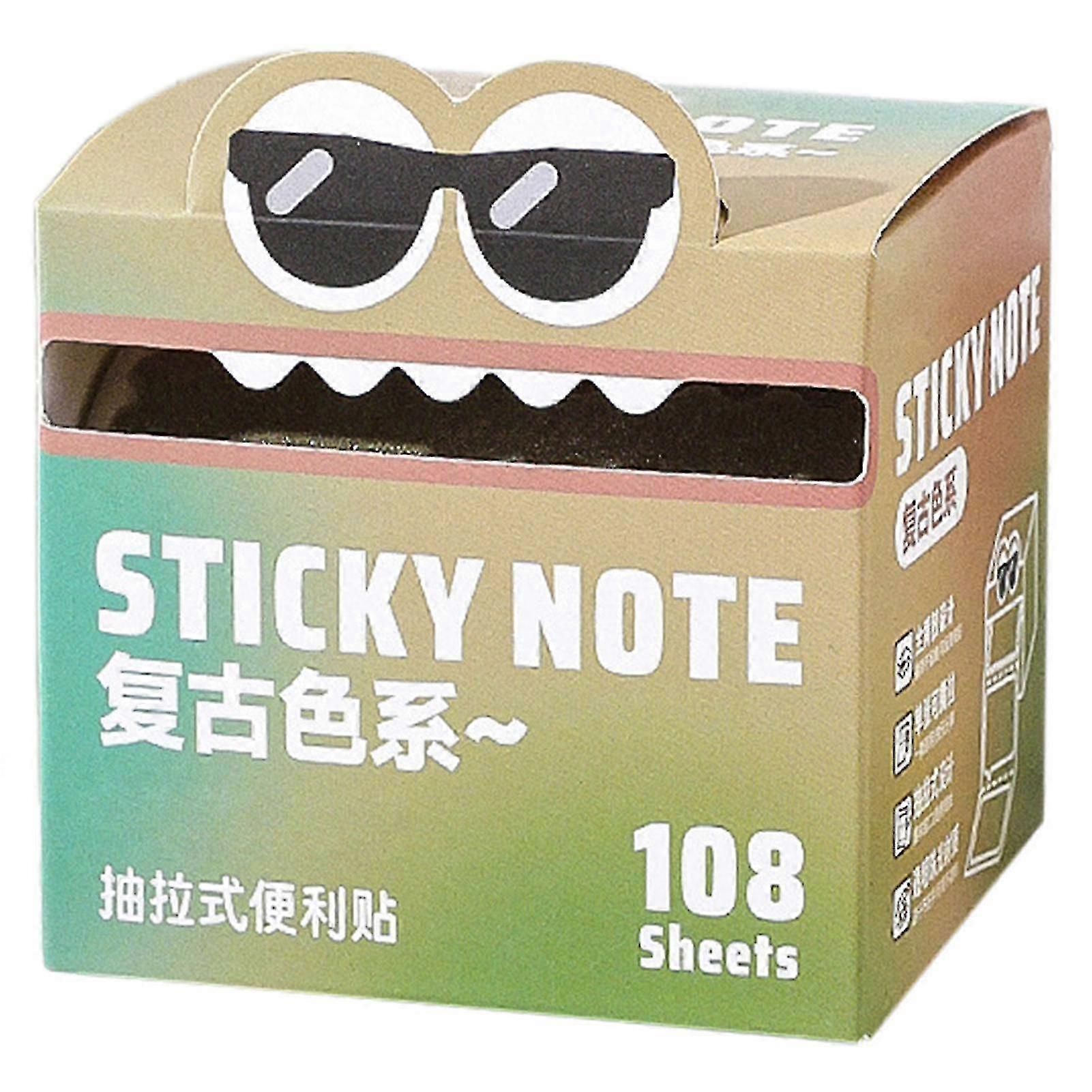 Cartoon Monster Pull-Out Sticky Notes - Dopamine-Colored School Office Memo Pads for Notes & Marking