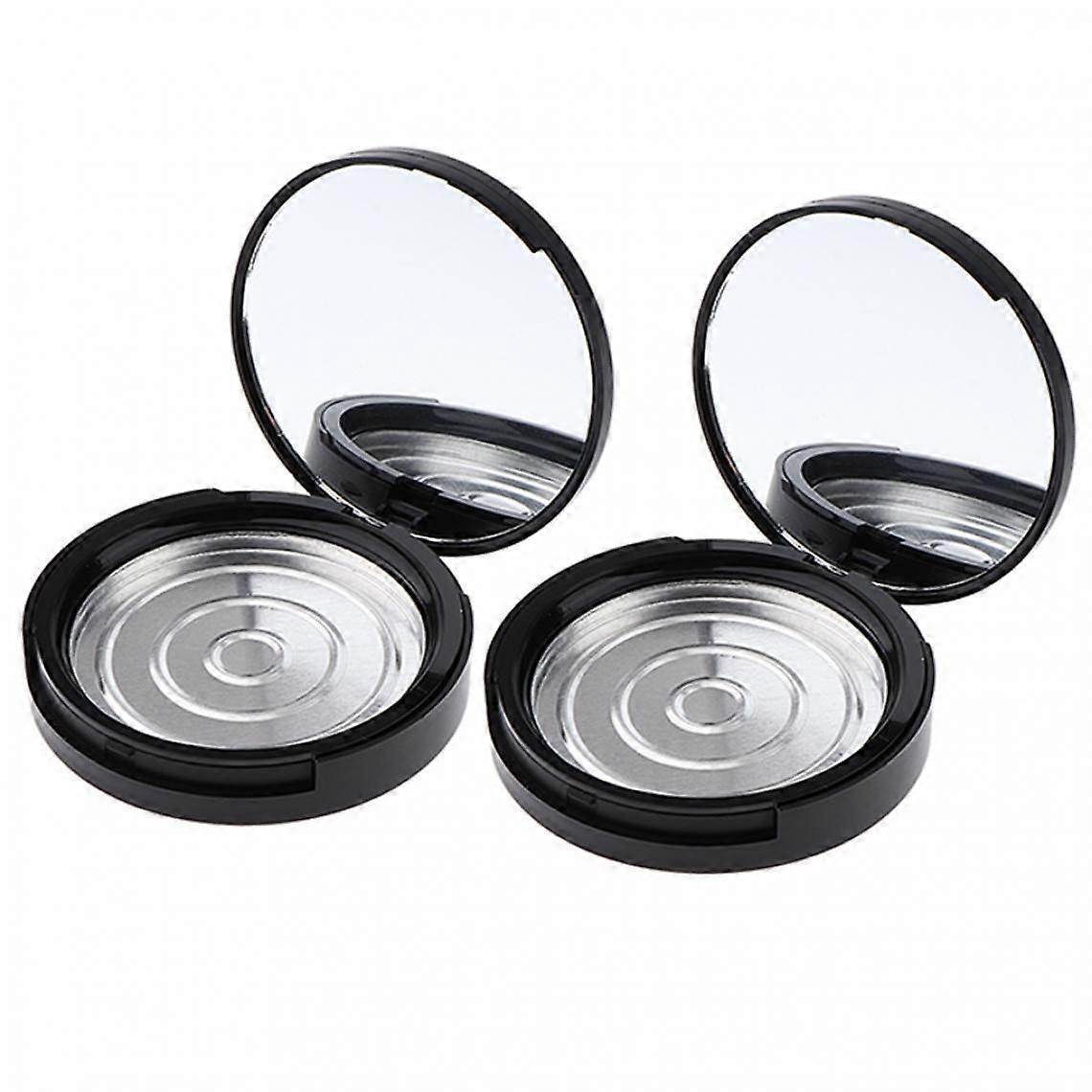 2s Pack Empty Compact Powder With Mirror Double Layer Base Face Powder/Blush Powder/Makeup Powder