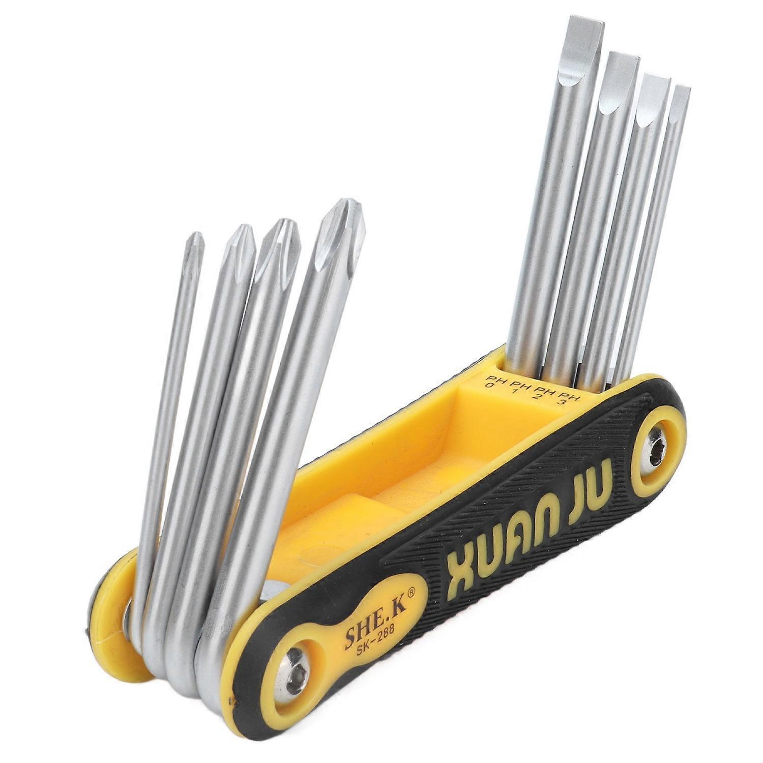 Folding Screwdriver 8 in 1 Cross Slot Portable Hand Tool Set Kit for Maintenance