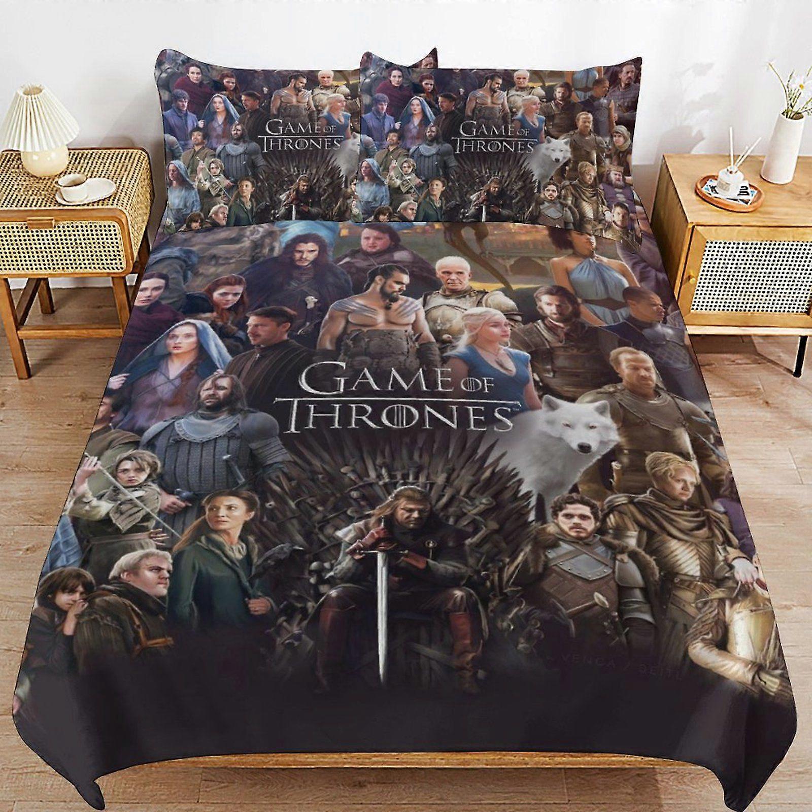 u205 Game of Thrones Super Soft Bedding Quality Stitch Lightweight Zipper Feature Duvet Cover Sets for Sleeping n205