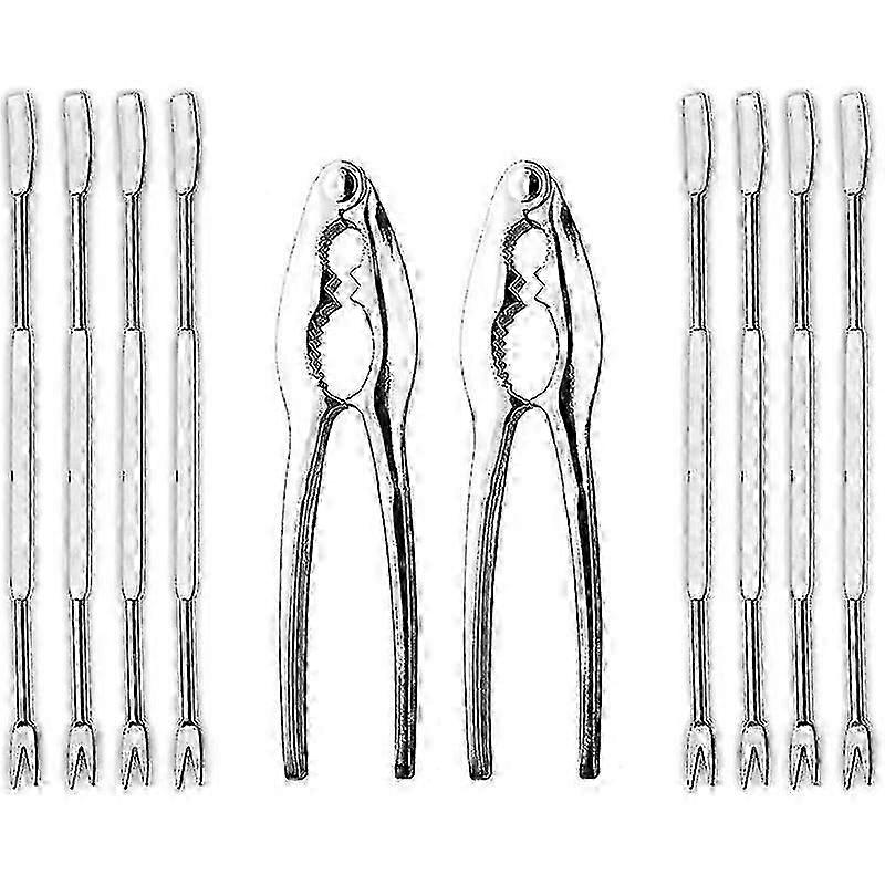 10pcs Seafood Tool Set with Crab Crackers & Shell Openers for Lobster Clams Oysters