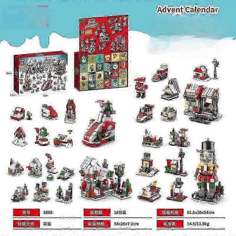 Santa Claus Building Blocks Advent Calendar for Kids Christmas