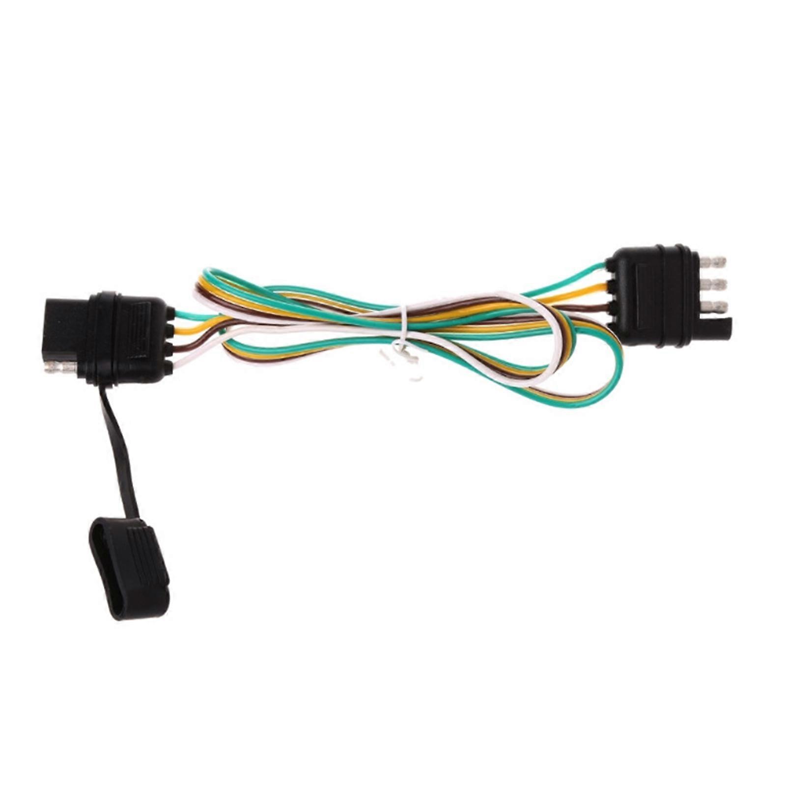 Quick Install Waterproof 4 Way Trailer Socket Adapter Strong ABS Housing Strong 4 Poles Trailer Extension Cable 81cm Multicolor