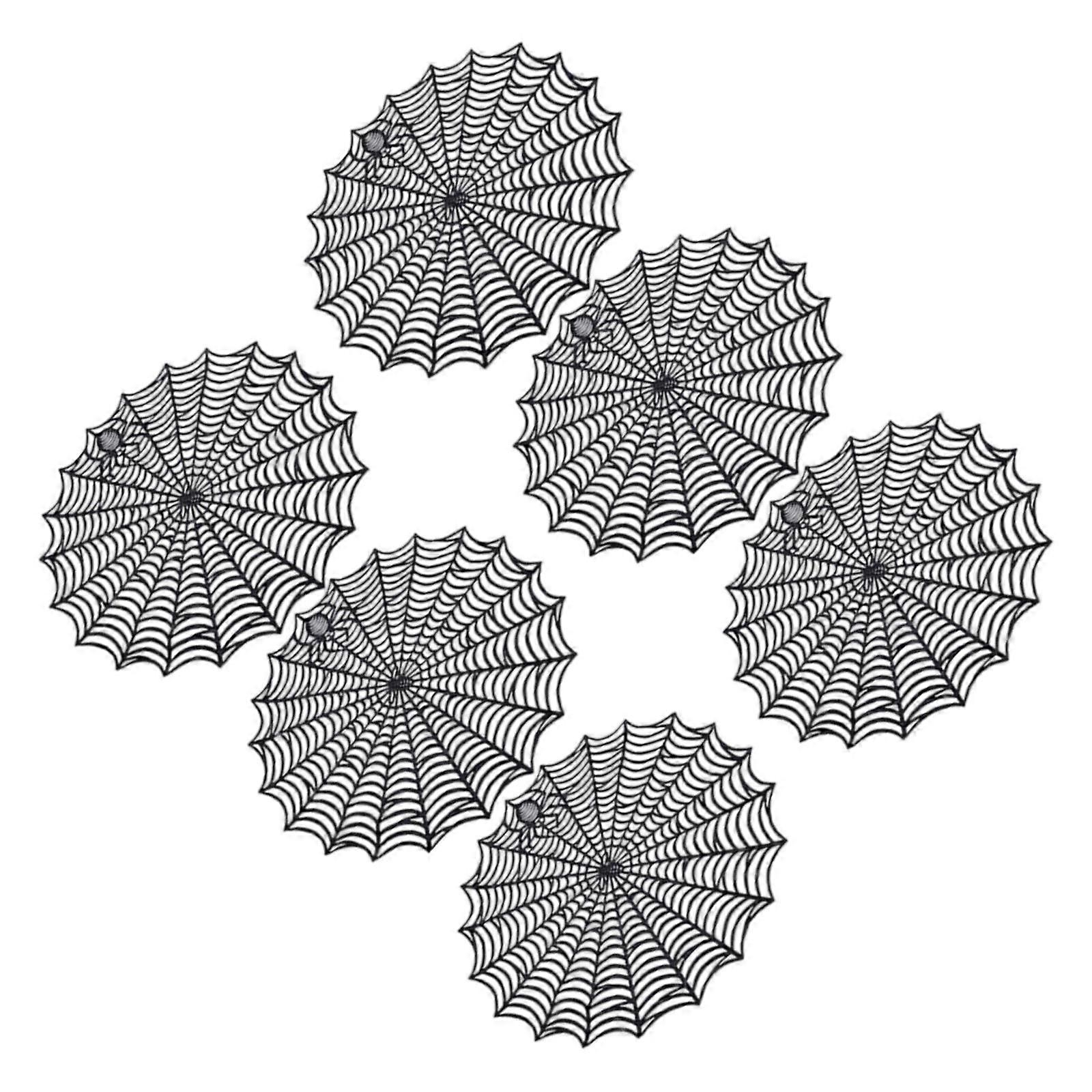 Halloween Themed Spiderweb Table Mats Practical PVC Materials Multiple Use Dining Decors Perfect For Seasonal Parties Multicolor