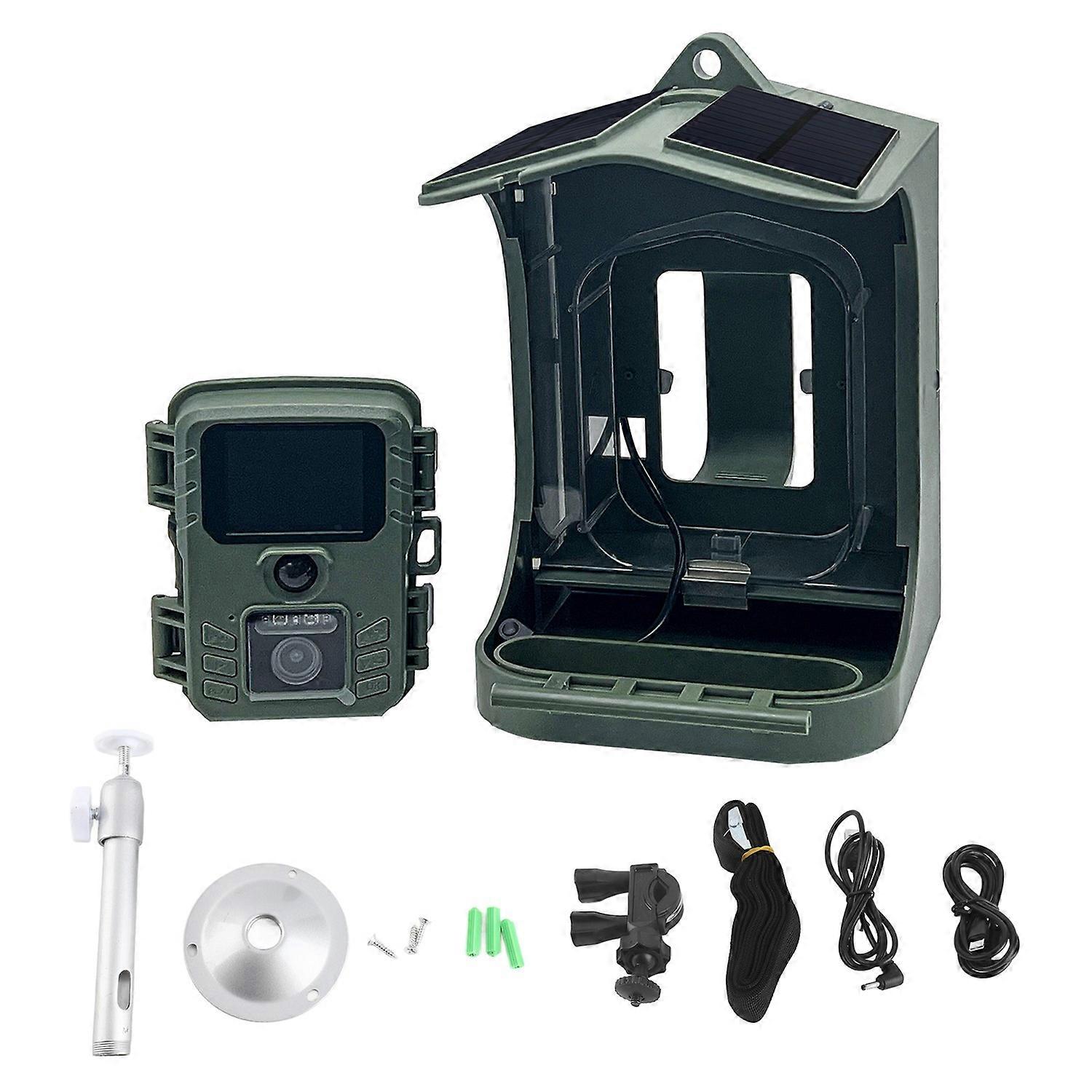 Solar Powered 1080P Wireless WiFi Smart Bird Feeder Camera Bird Watching Camera